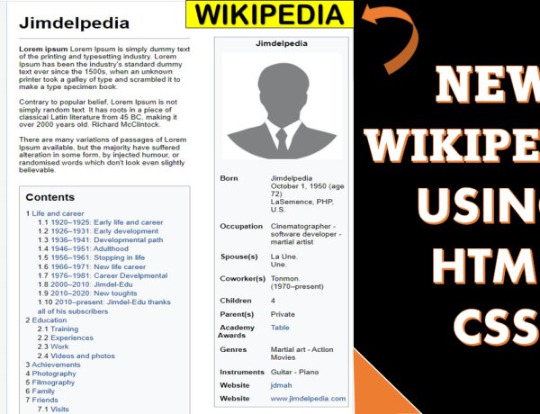 How To Create A Wikipedia Website Using Html And CSS